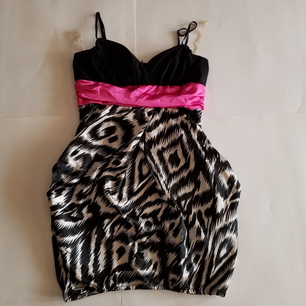 Ruby Rox Pink Black dress Size Med